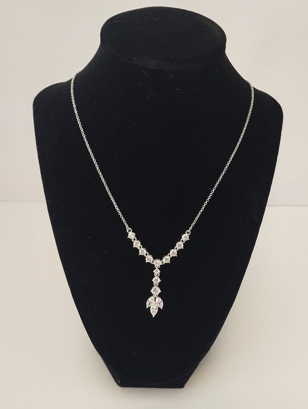 Anna Klein Silver Crystal Drop Necklace - Silver